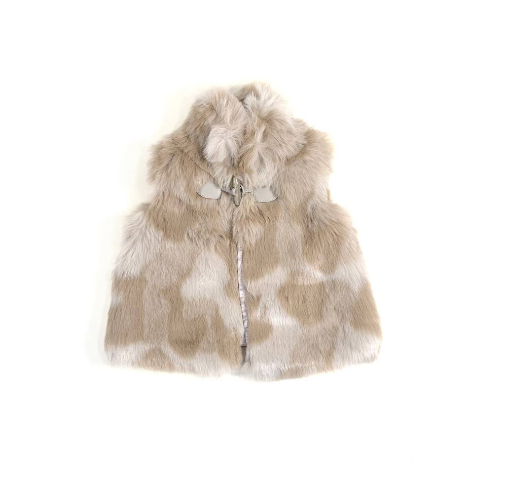 FAUX FUR GIRLS VEST SIZE 9/12M